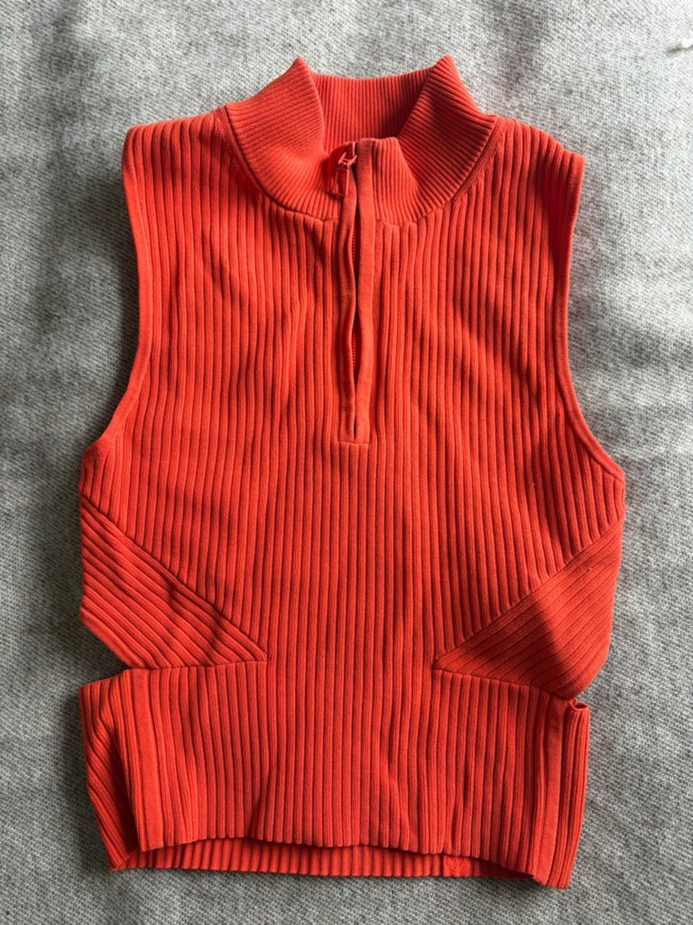 lululemon athletica Ribbed Sleeveless Mock Neck Tank - Orange
